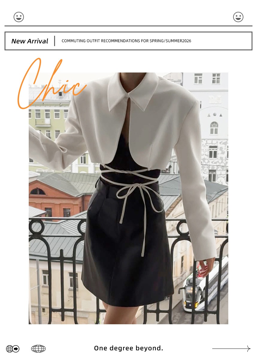Blazer da donna corto a maniche lunghe con laccetti