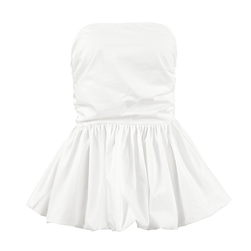 Haut péplum blanc chic sans bretelles