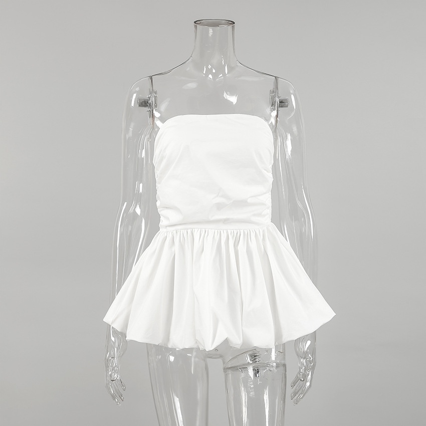 Haut péplum blanc chic sans bretelles