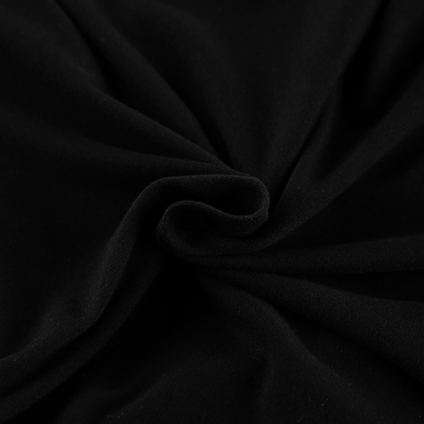 Haut chic noir à épaules dénudées et manches longues à nouer