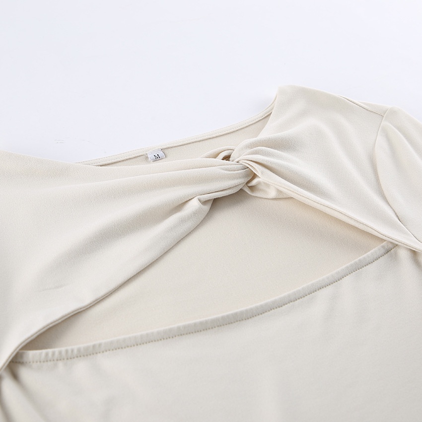 Haut à manches longues chic à découpe torsadée