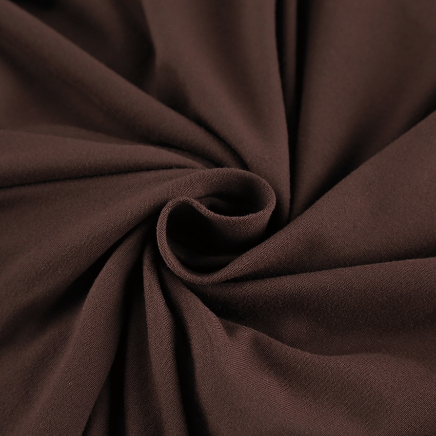 Haut à manches longues froncé marron chocolat