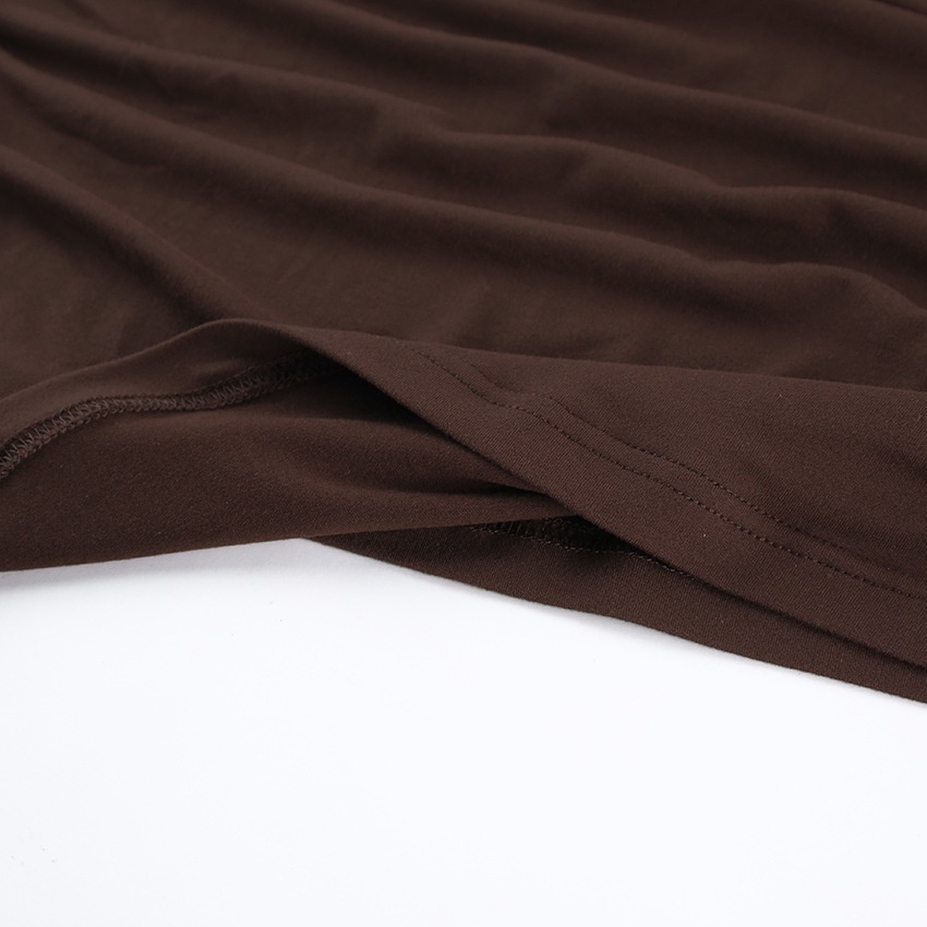 Haut à manches longues froncé marron chocolat