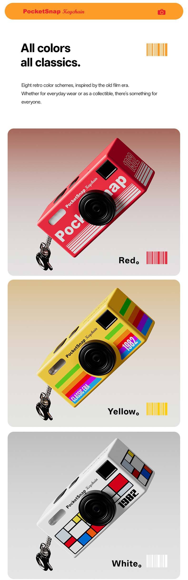 PocketSnap Retro Keychain Mini Digital Camera for Photo & Video, 320mAh Battery, 9 Unique Filters