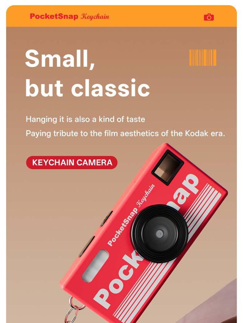 PocketSnap Retro Keychain Mini Digital Camera for Photo & Video, 320mAh Battery, 9 Unique Filters