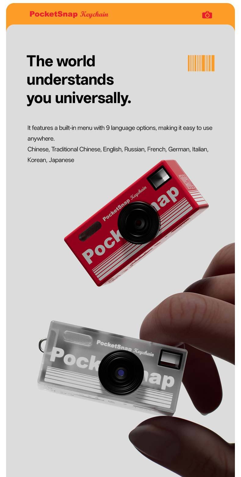 PocketSnap Retro Keychain Mini Digital Camera for Photo & Video, 320mAh Battery, 9 Unique Filters