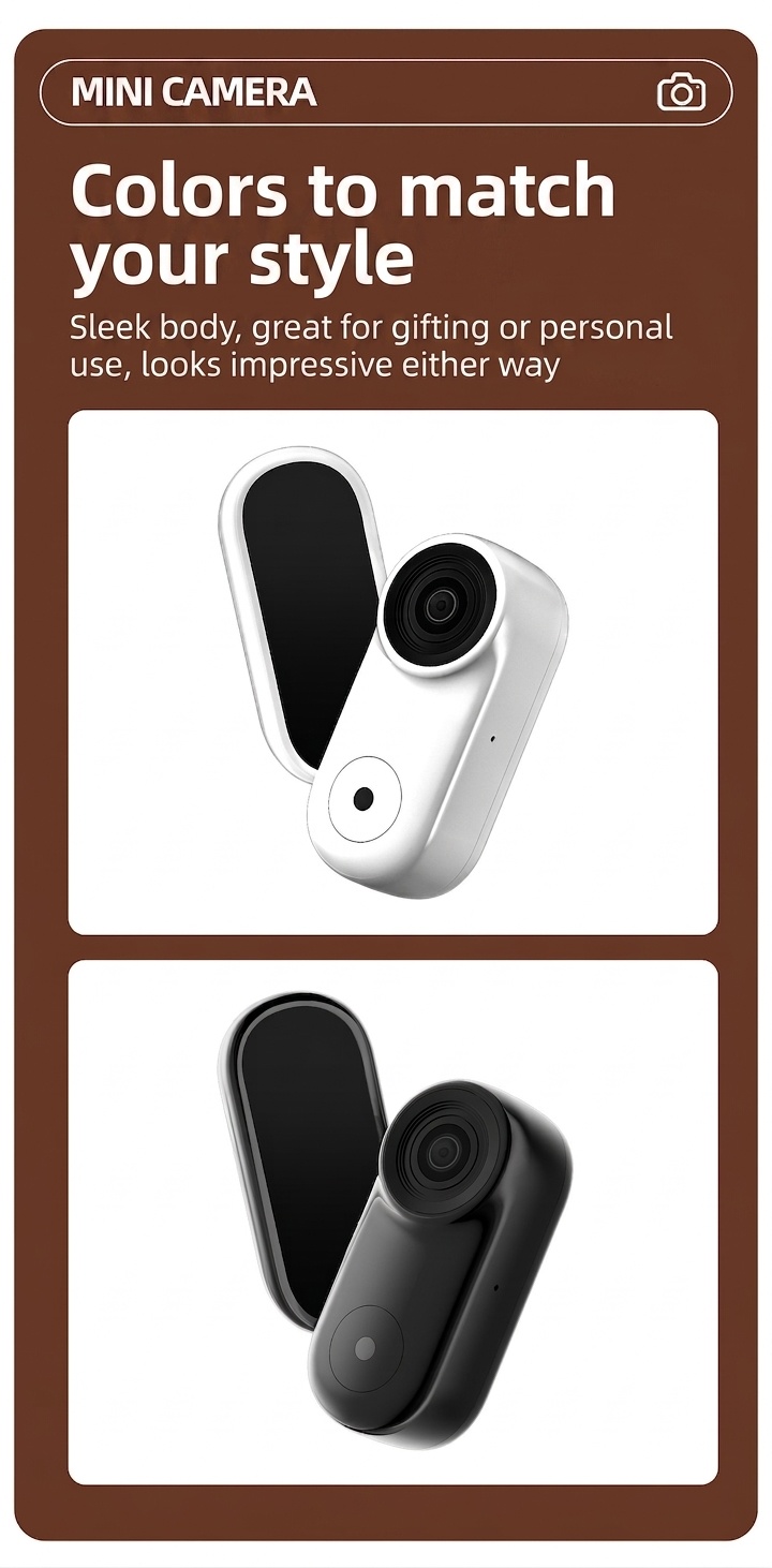 Mini HD Action Camera 1080P Wearable Camcorder, 8MP Sensor, 120 Min Battery, Magnetic Mount