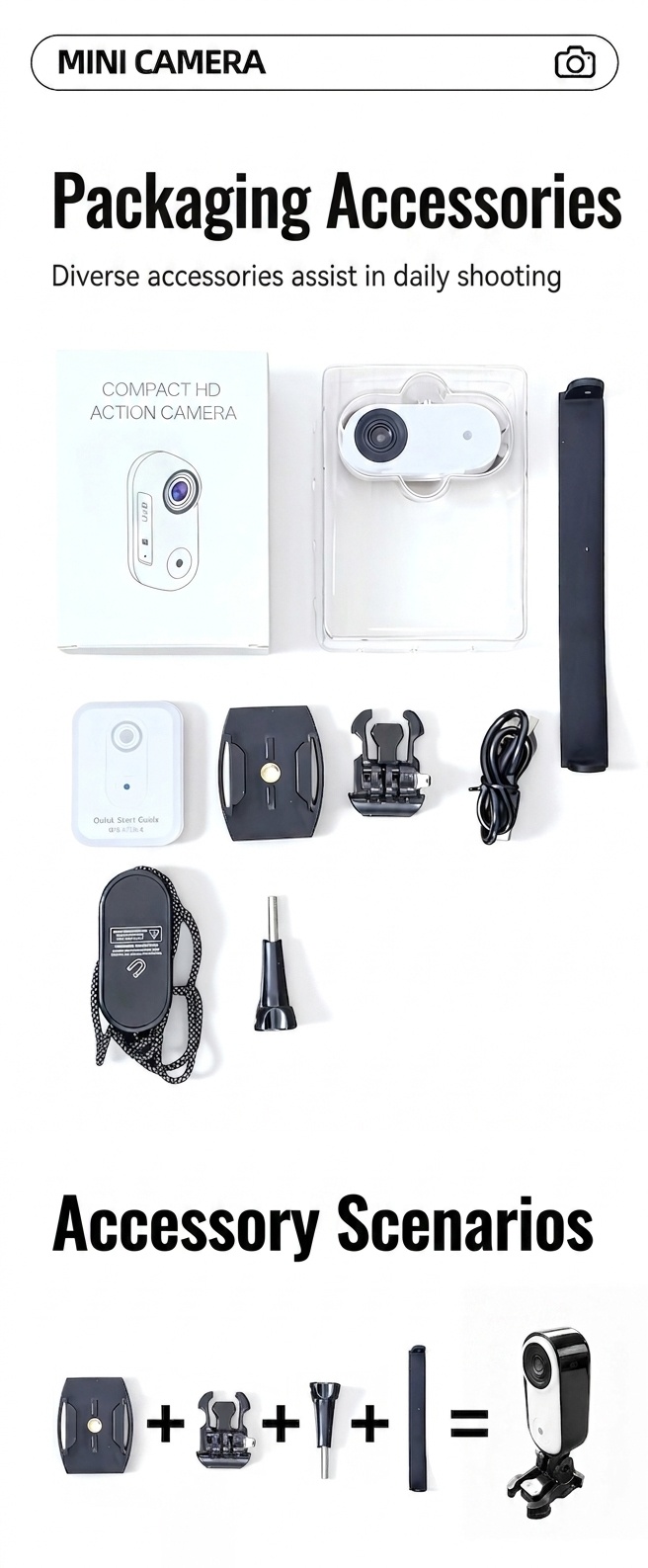 Mini HD Action Camera 1080P Wearable Camcorder, 8MP Sensor, 120 Min Battery, Magnetic Mount