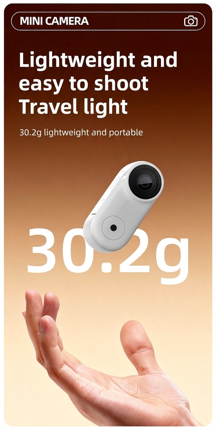 Mini HD Action Camera 1080P Wearable Camcorder, 8MP Sensor, 120 Min Battery, Magnetic Mount
