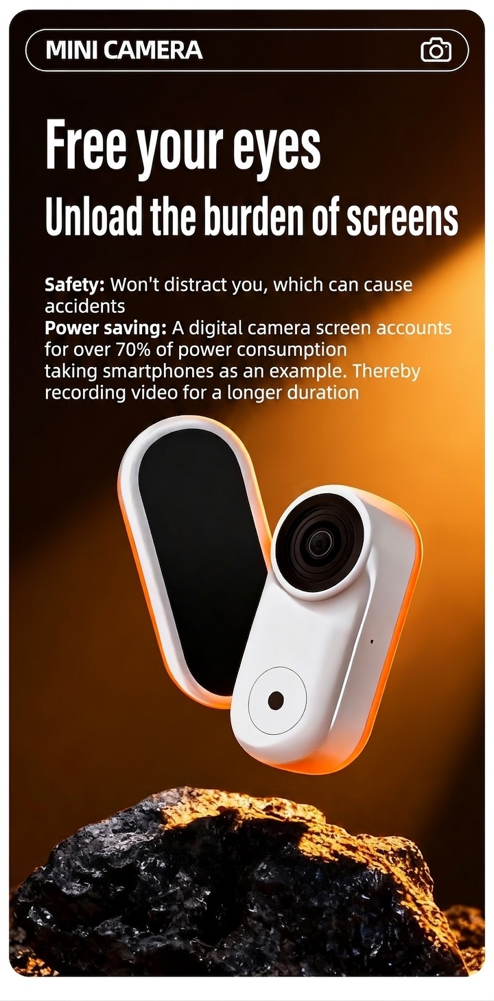 Mini HD Action Camera 1080P Wearable Camcorder, 8MP Sensor, 120 Min Battery, Magnetic Mount