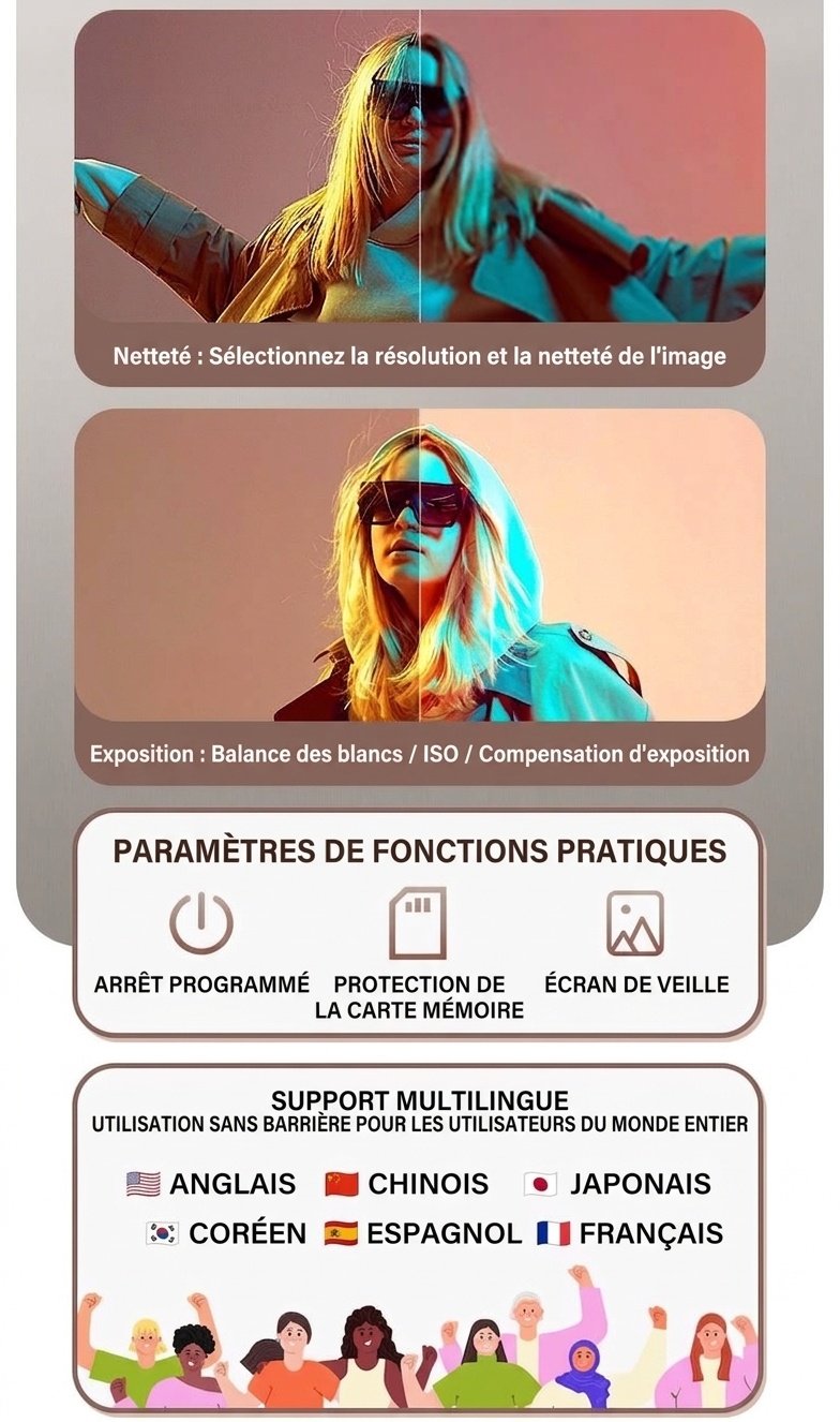 Casque sans fil haut de gamme à réduction de bruit active, haut-parleurs de 40 mm, autonomie de 50 heures