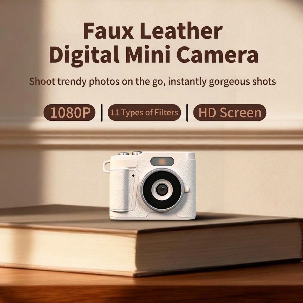 Minicámara digital retro 1080p, videocámara portátil de bolsillo con 11 filtros creativos y batería de 180 mAh.