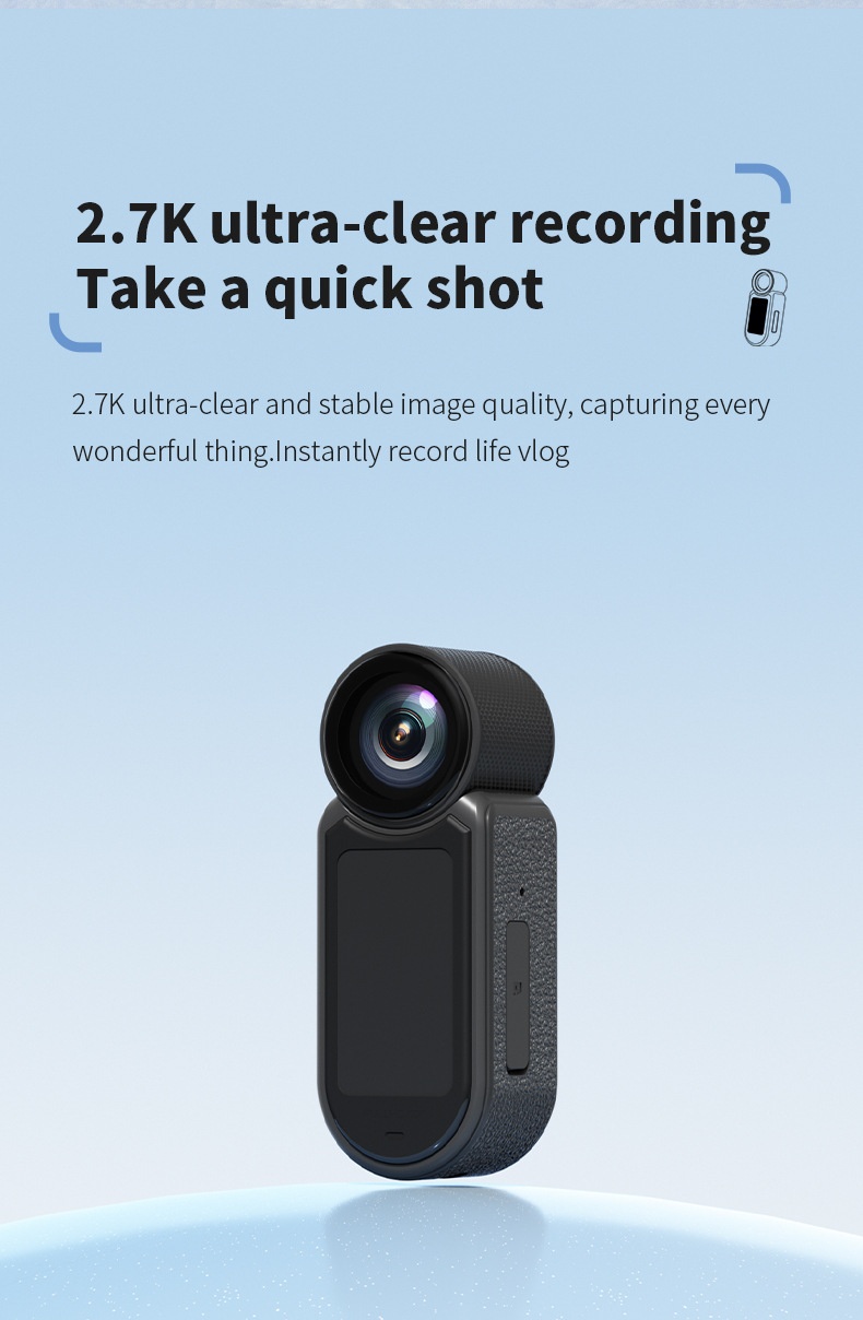 2.7K HD Thumb Camera Magnetic Portable Sports Vlogging Camcorder, 1.47-Inch Screen, One-Click Shooting