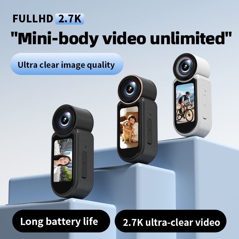 2.7K HD Thumb Camera Magnetic Portable Sports Vlogging Camcorder, 1.47-Inch Screen, One-Click Shooting
