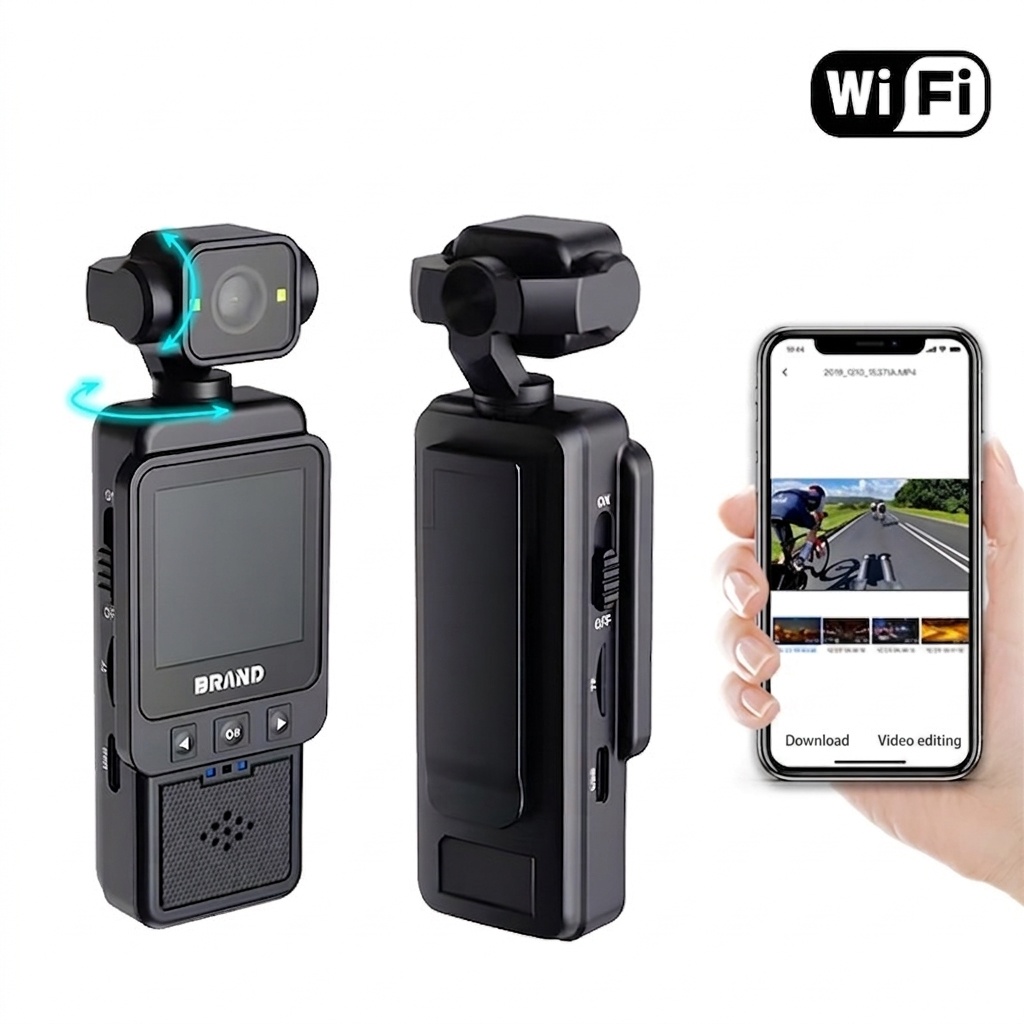 Portable 1080P HD Mini Camera Recorder with Wi-Fi Connectivity, Anti-Shake Technology, 1.6-Inch Display