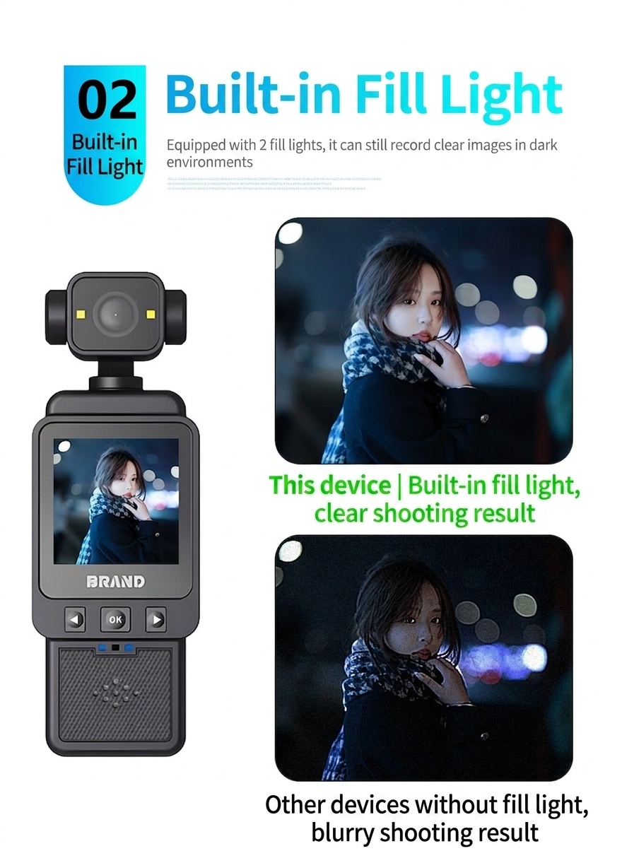 Portable 1080P HD Mini Camera Recorder with Wi-Fi Connectivity, Anti-Shake Technology, 1.6-Inch Display