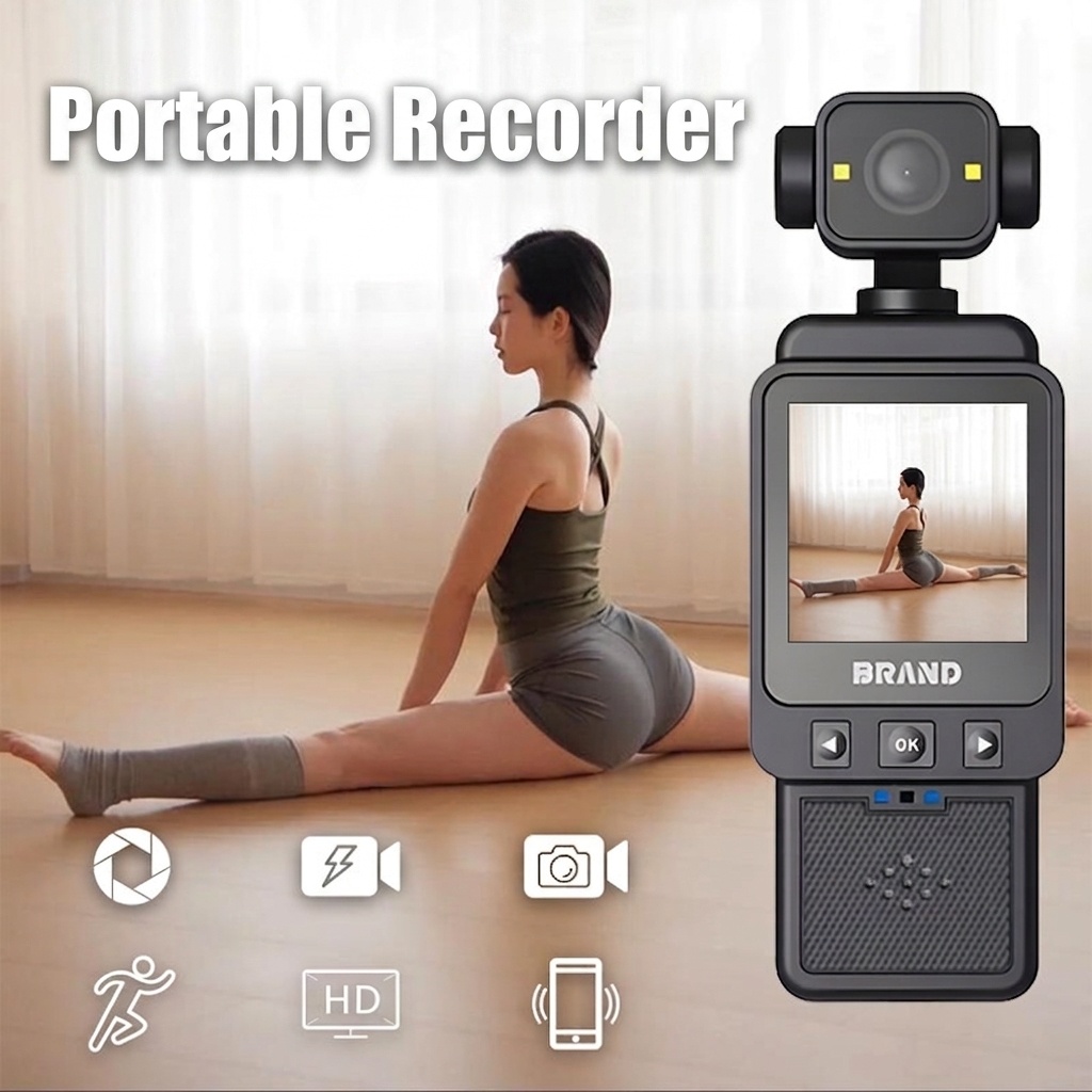 Portable 1080P HD Mini Camera Recorder with Wi-Fi Connectivity, Anti-Shake Technology, 1.6-Inch Display