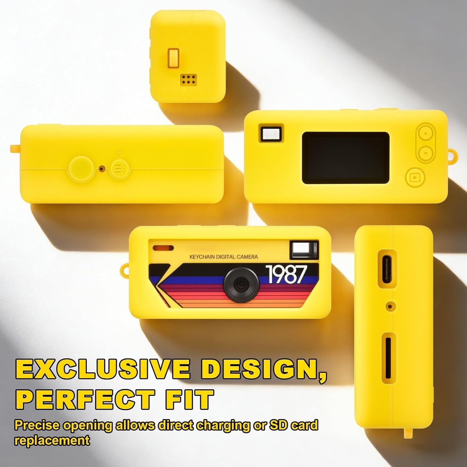 Durable Silicone Protective Case for Keychain Digital Camera, Shockproof, Anti-Scratch, Easy to Clean