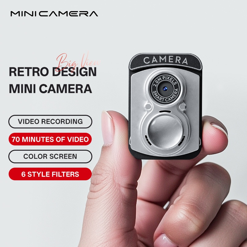 Retro Mini Camera 2.0MP Portable Video & Photo Recorder, Vibrant Color Screen, 70 Mins Recording, 200mAh
