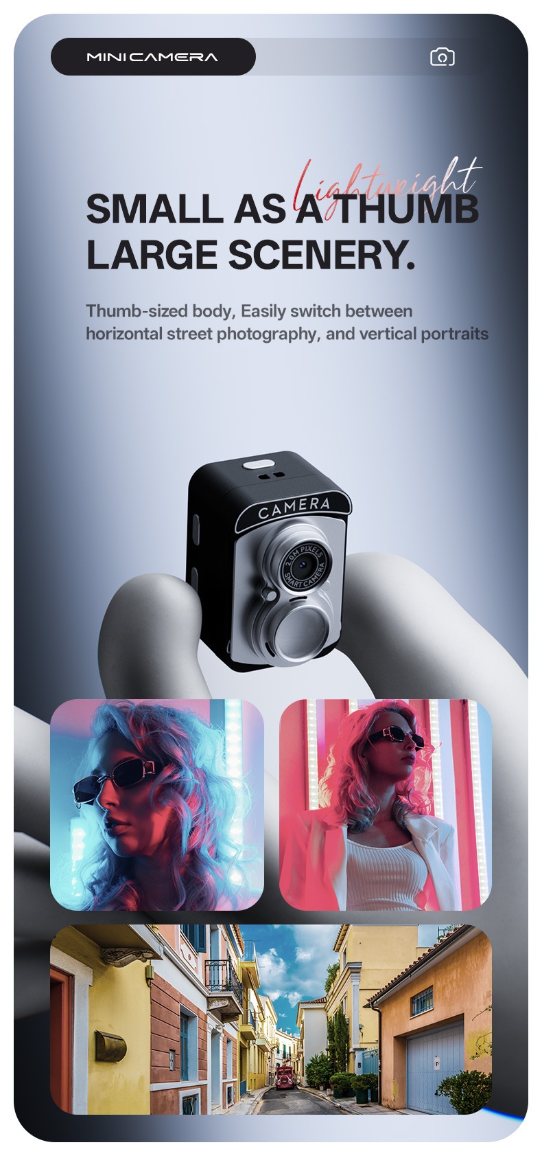 Retro Mini Camera 2.0MP Portable Video & Photo Recorder, Vibrant Color Screen, 70 Mins Recording, 200mAh
