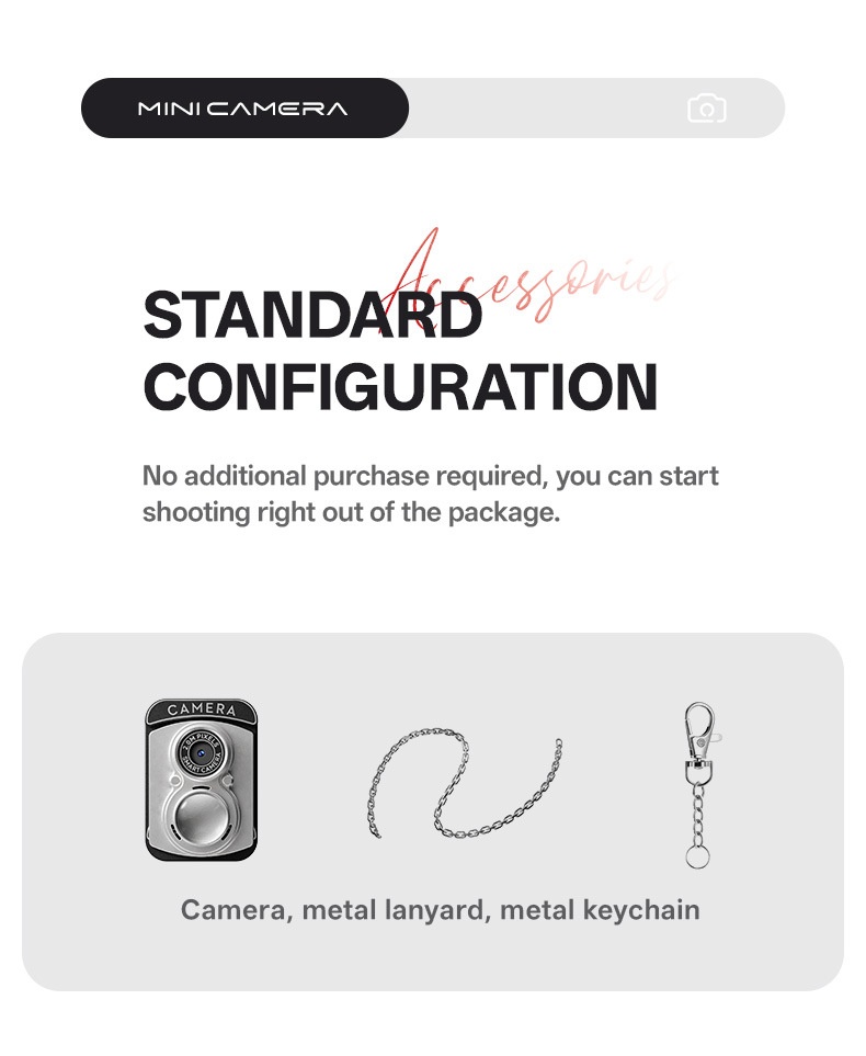 Retro Mini Camera 2.0MP Portable Video & Photo Recorder, Vibrant Color Screen, 70 Mins Recording, 200mAh