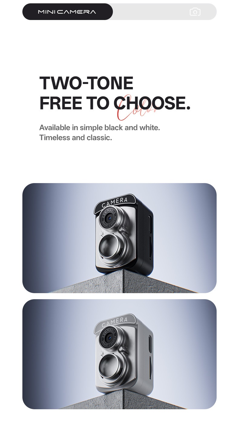 Retro Mini Camera 2.0MP Portable Video & Photo Recorder, Vibrant Color Screen, 70 Mins Recording, 200mAh
