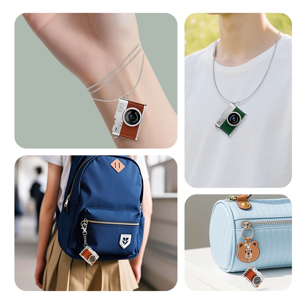 Mini Retro Digital Camera Keychain 1080P HD Video Recorder, Ultra-Compact Vintage Design