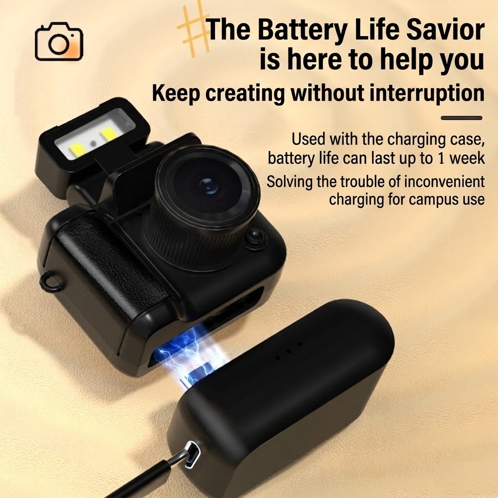 Cámara digital HD compacta con vídeo 1080p, flash incorporado, sensor CMOS avanzado y batería con una duración de 1 semana.