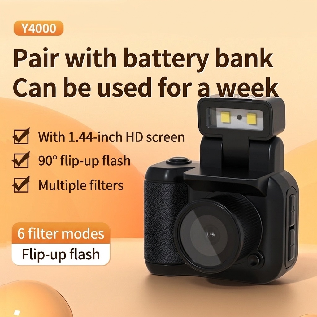 Cámara digital HD compacta con vídeo 1080p, flash incorporado, sensor CMOS avanzado y batería con una duración de 1 semana.