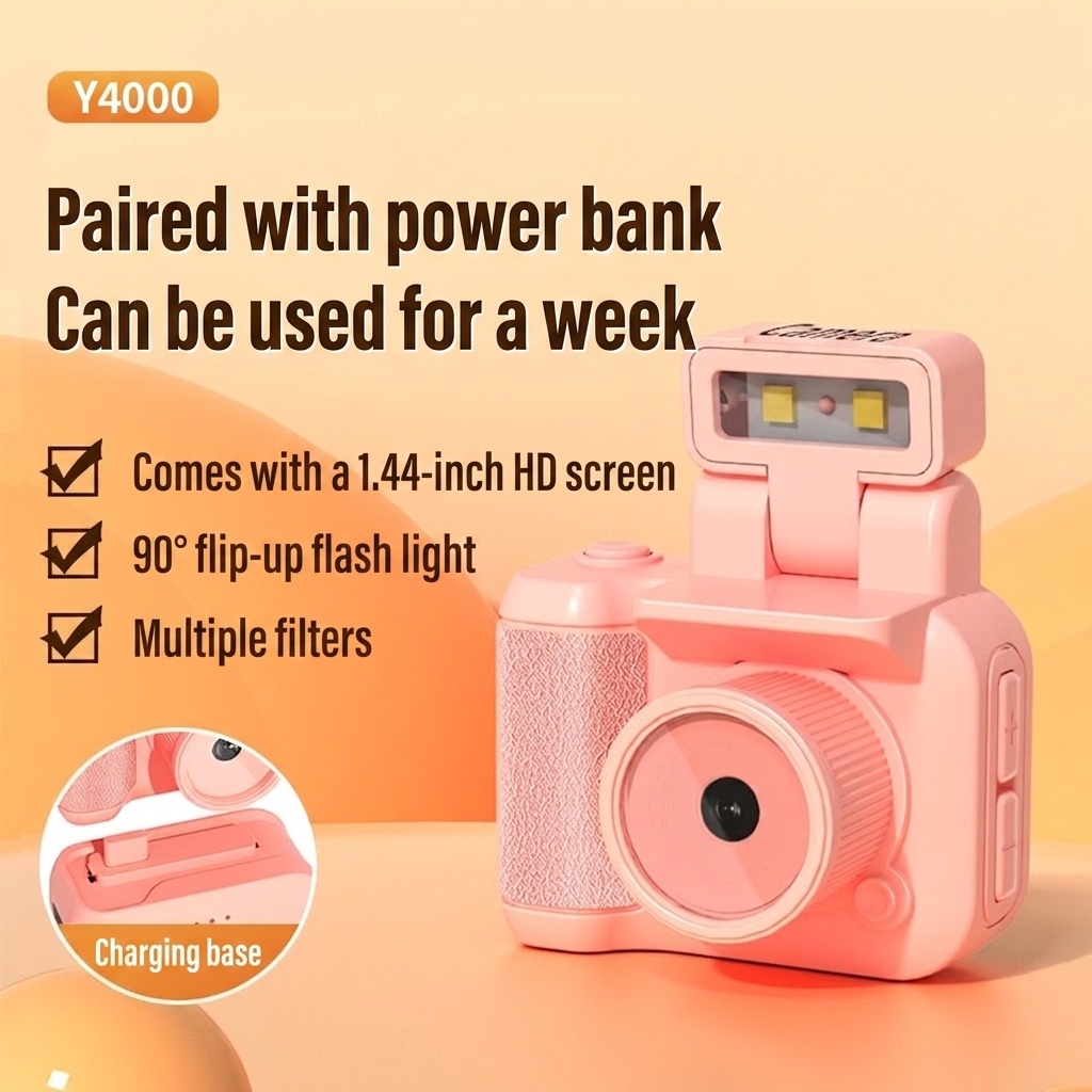 Cámara digital HD compacta con vídeo 1080p, flash incorporado, sensor CMOS avanzado y batería con una duración de 1 semana.