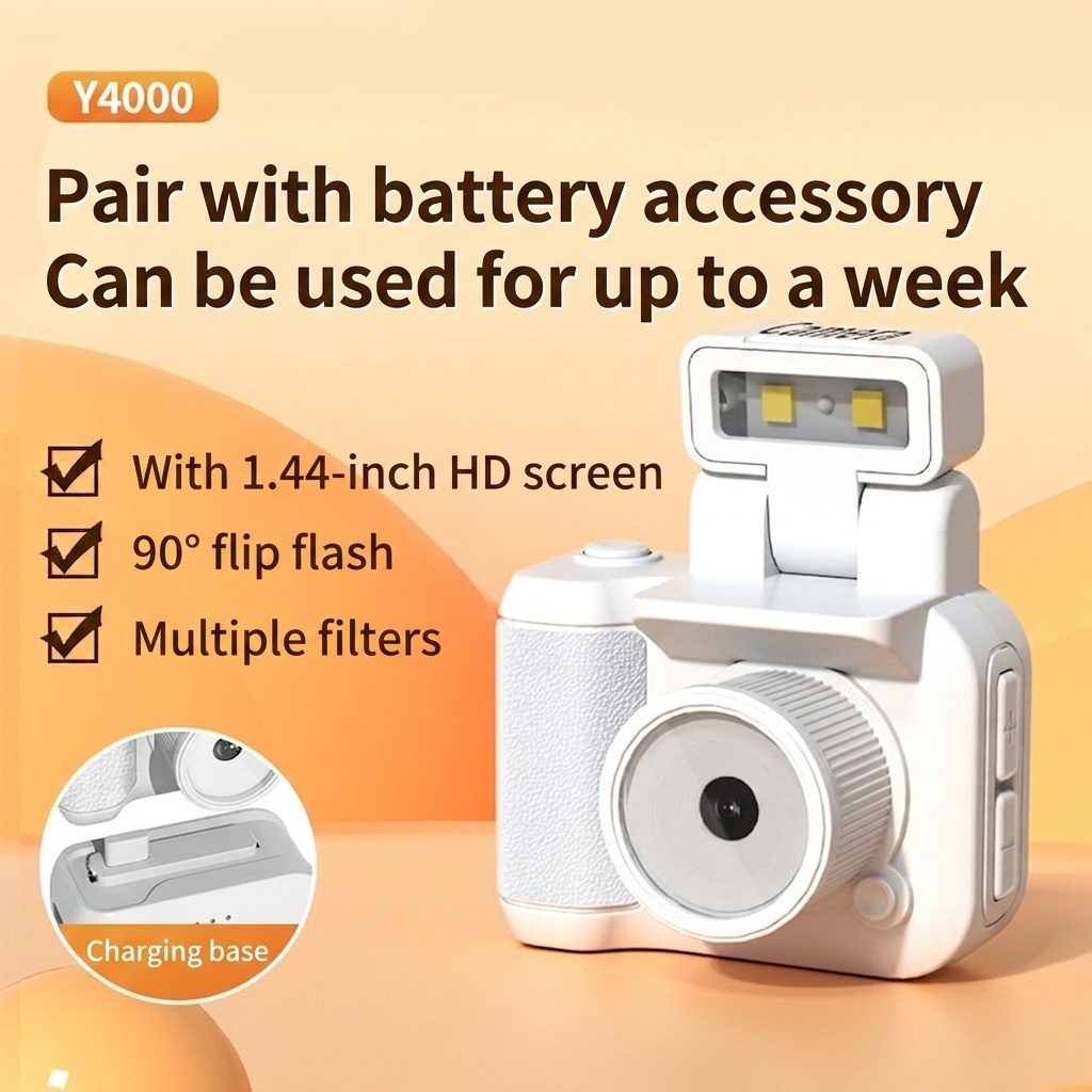 Cámara digital HD compacta con vídeo 1080p, flash incorporado, sensor CMOS avanzado y batería con una duración de 1 semana.