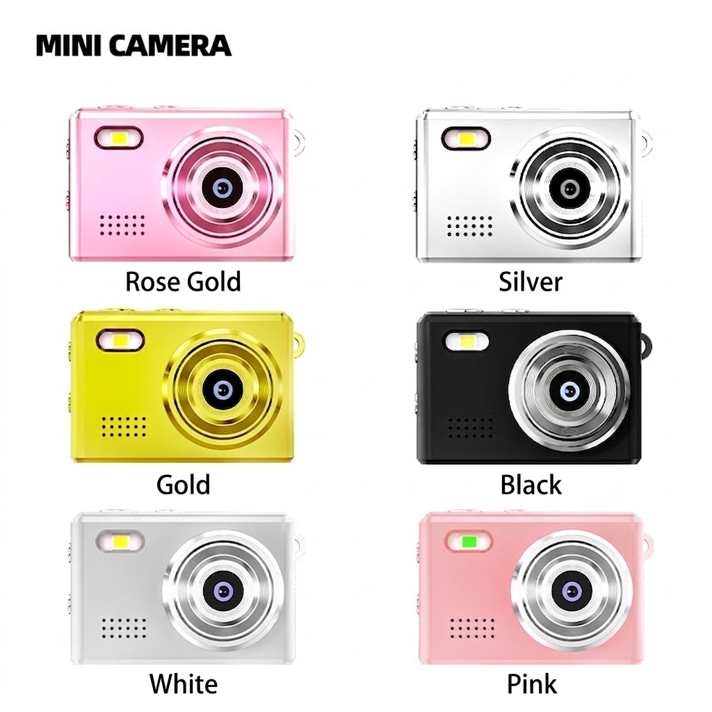 Mini-Digitalkamera für unterwegs: 1080p-Video, 12-MP-Fotos, 0,96-Zoll-Bildschirm, Retro-Filter, USB-C-Ladeanschluss