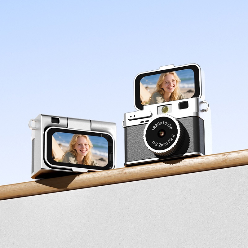 Mini Digital Camera 1080P Flip Screen Vlogging Camcorder for Selfies, 180mAh Battery, TF Card Support
