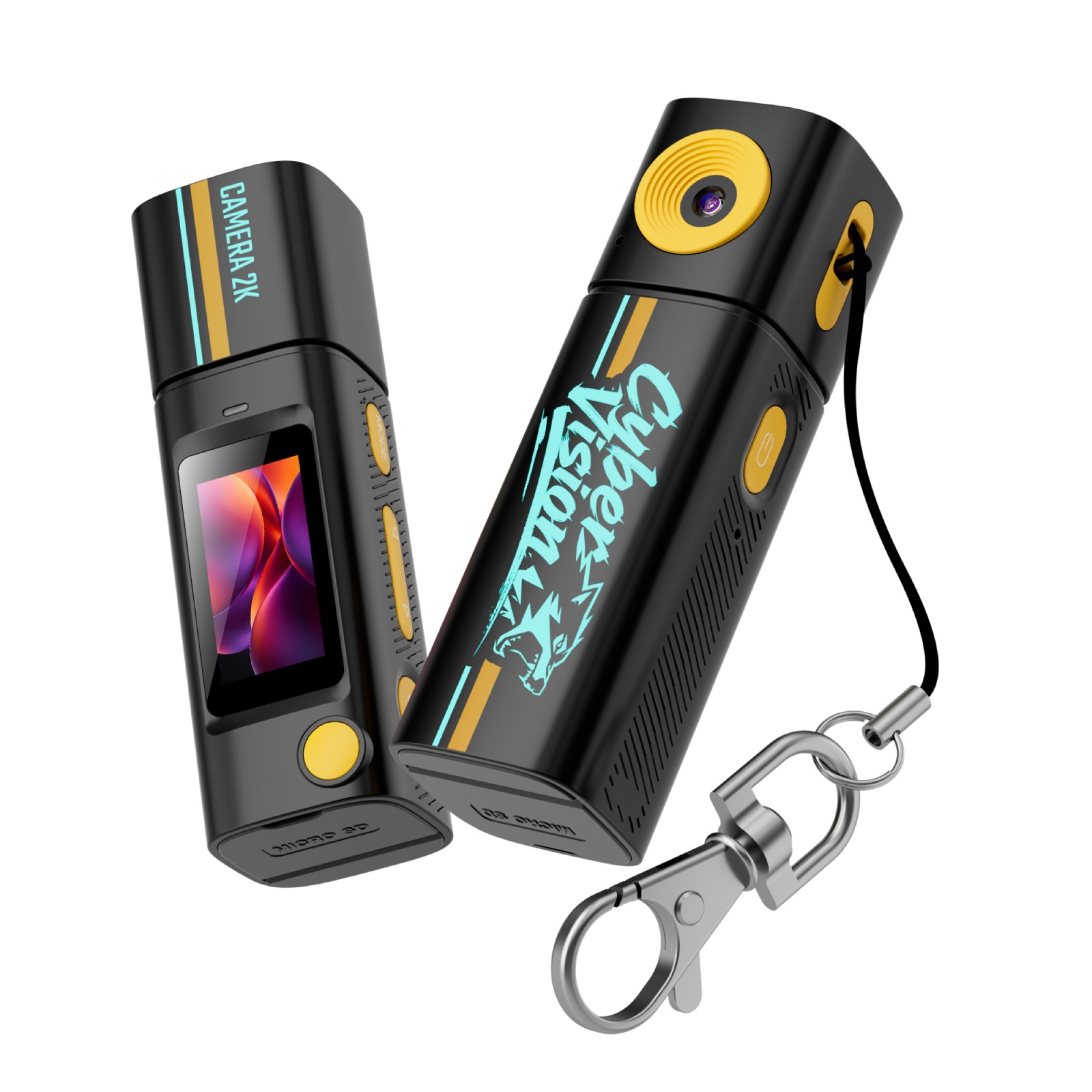 G10 2K Mini Action Camera with 230° Rotating Lens, TFT Screen, Fast Type-C Charging, Compact Portable