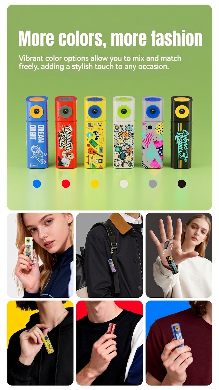 G10 2K Mini Action Camera with 230° Rotating Lens, TFT Screen, Fast Type-C Charging, Compact Portable