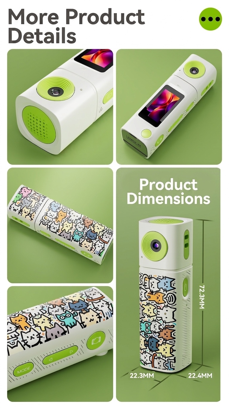 G10 2K Mini Action Camera with 230° Rotating Lens, TFT Screen, Fast Type-C Charging, Compact Portable