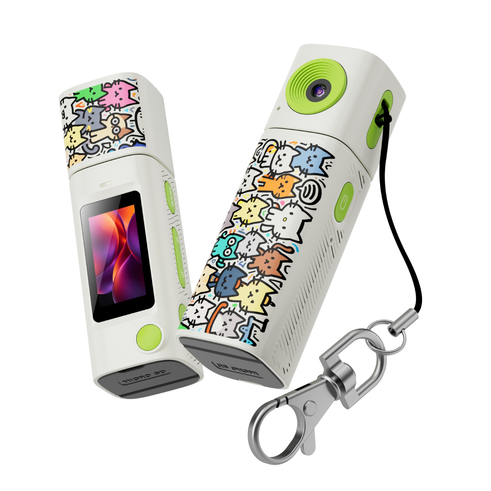 G10 2K Mini Action Camera with 230° Rotating Lens, TFT Screen, Fast Type-C Charging, Compact Portable