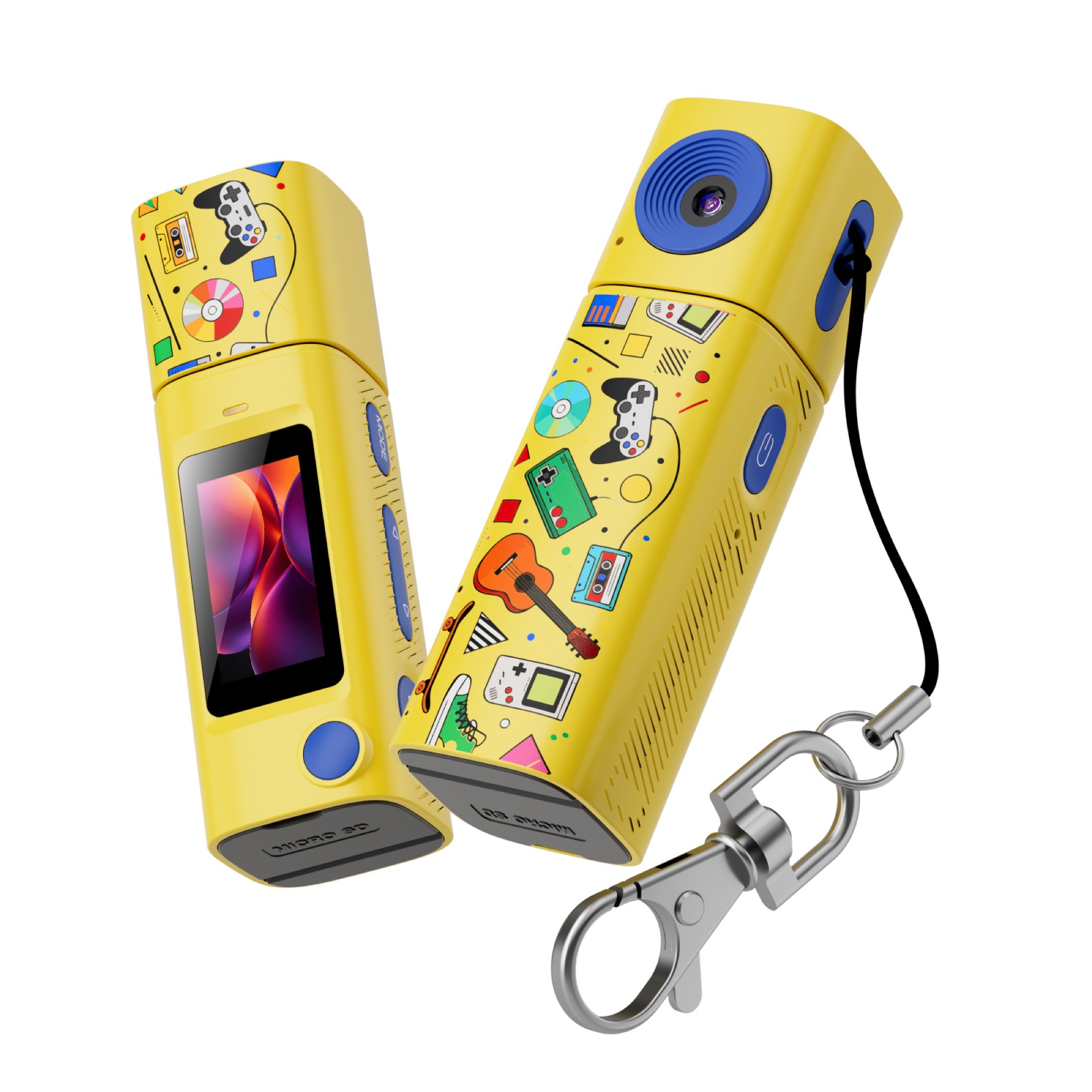G10 2K Mini Action Camera with 230° Rotating Lens, TFT Screen, Fast Type-C Charging, Compact Portable