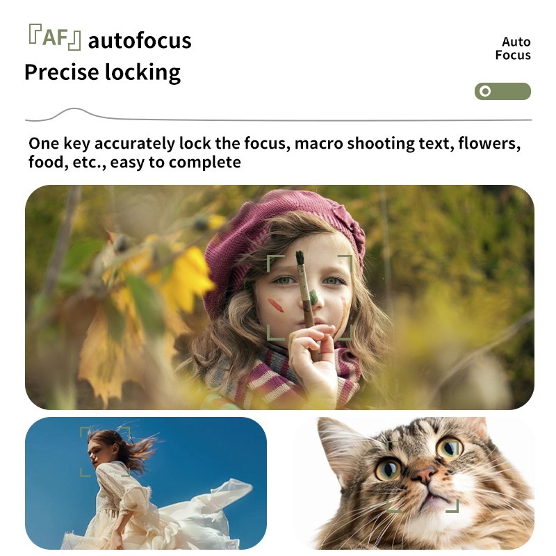 64MP 4K Digital Camera with 180° Flip Screen, 16X Digital Zoom, Autofocus, 850mAh Battery, OTG Connectivity