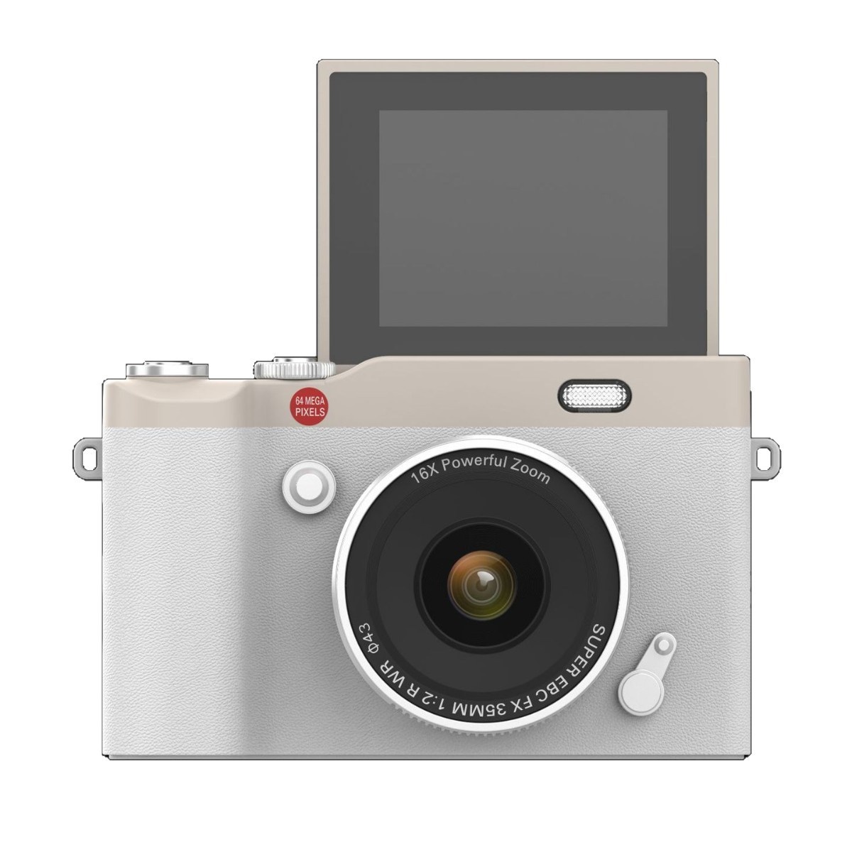 64MP 4K Digital Camera with 180° Flip Screen, 16X Digital Zoom, Autofocus, 850mAh Battery, OTG Connectivity