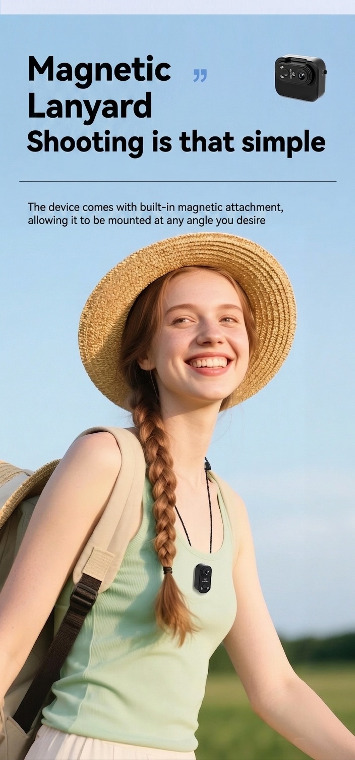 4K Ultra HD Mini Action Camera with Portable Charging Case, WiFi Connectivity, Anti-Shake Technology, Magnetic Mount