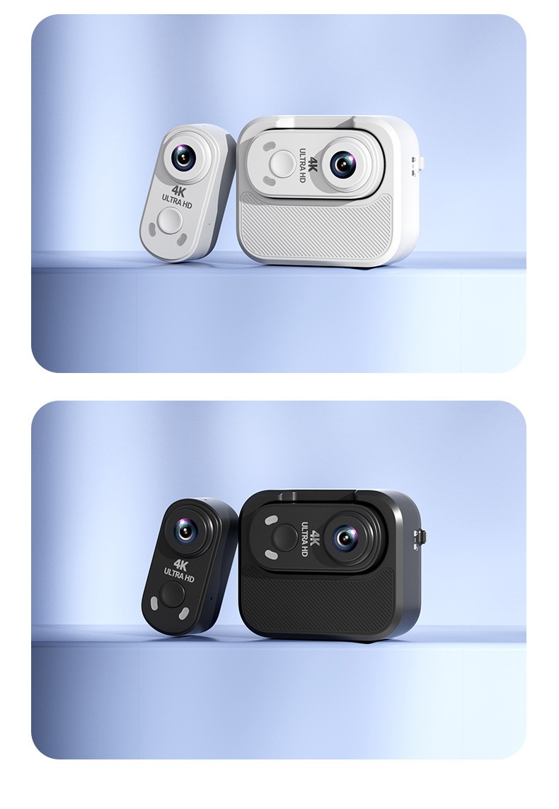 4K Ultra HD Mini Action Camera with Portable Charging Case, WiFi Connectivity, Anti-Shake Technology, Magnetic Mount