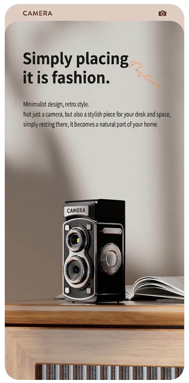Retro 4K Digital Camera 20MP Compact & Portable Point and Shoot, 800mAh Battery, Manual Controls