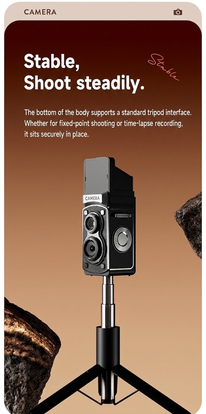 Retro 4K Digital Camera 20MP Compact & Portable Point and Shoot, 800mAh Battery, Manual Controls