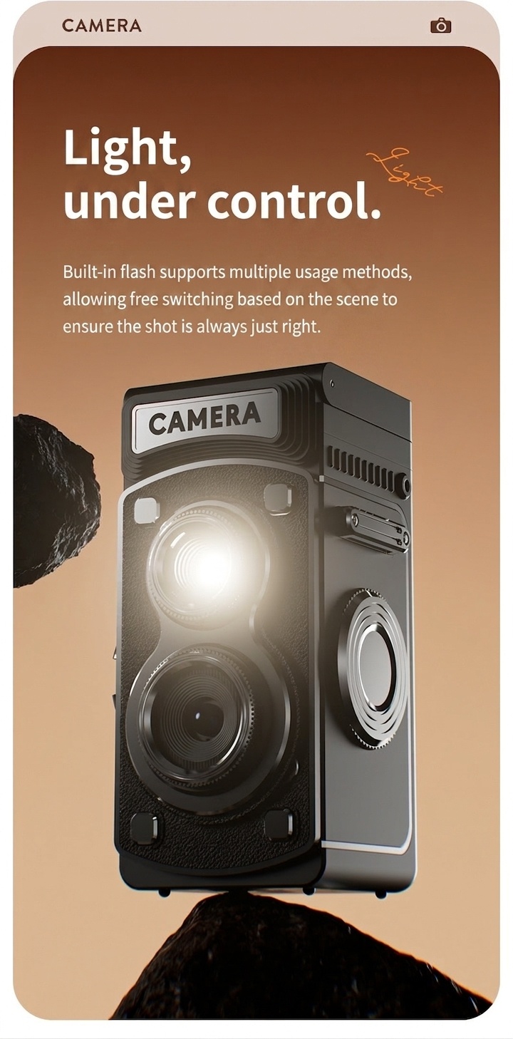 Retro 4K Digital Camera 20MP Compact & Portable Point and Shoot, 800mAh Battery, Manual Controls