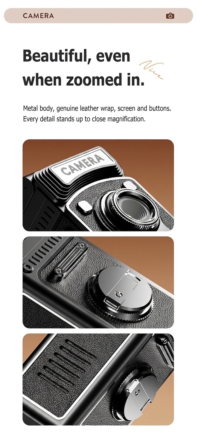 Retro 4K Digital Camera 20MP Compact & Portable Point and Shoot, 800mAh Battery, Manual Controls