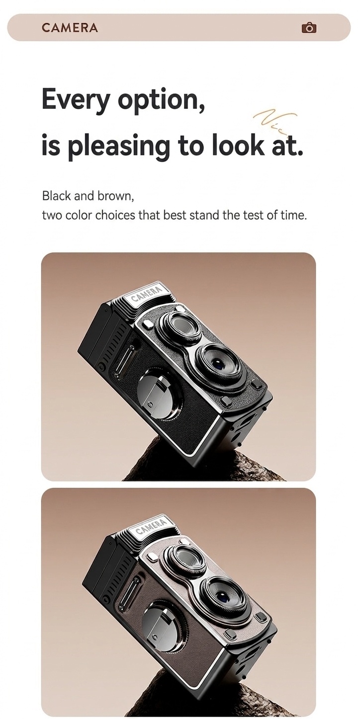 Retro 4K Digital Camera 20MP Compact & Portable Point and Shoot, 800mAh Battery, Manual Controls