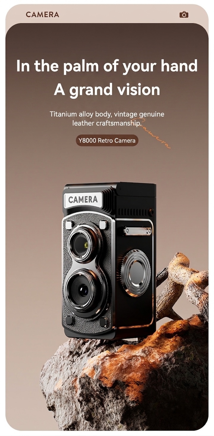 Retro 4K Digital Camera 20MP Compact & Portable Point and Shoot, 800mAh Battery, Manual Controls