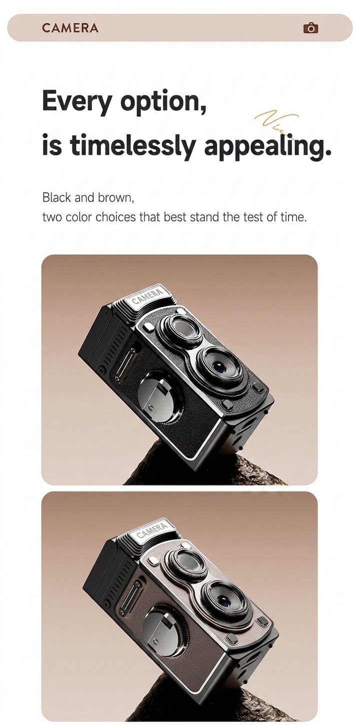 Retro 4K Digital Camera 20MP Compact & Portable Point and Shoot, 800mAh Battery, Manual Controls