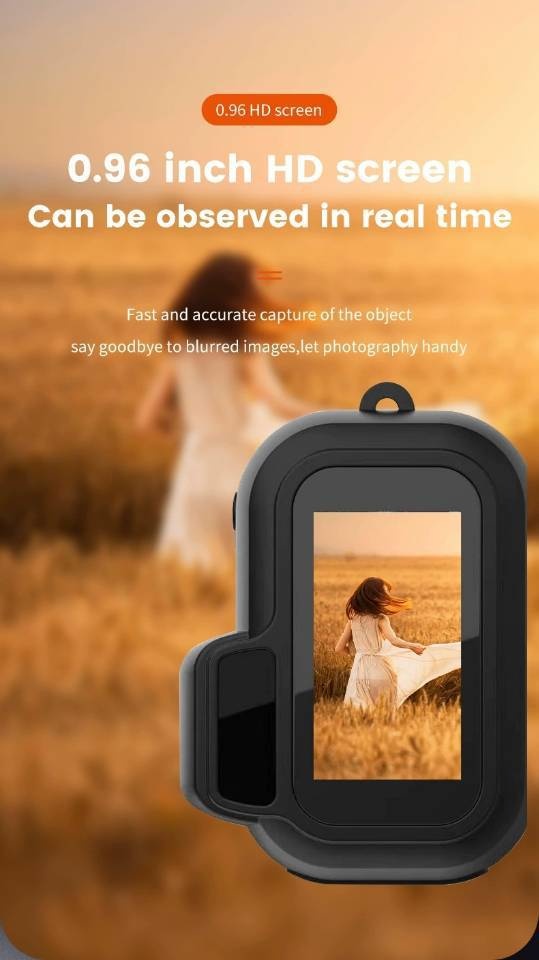 Mini HD Camera Portable 1080P Video Recorder, 0.96-Inch HD Screen, 180mAh Battery, Loop Recording